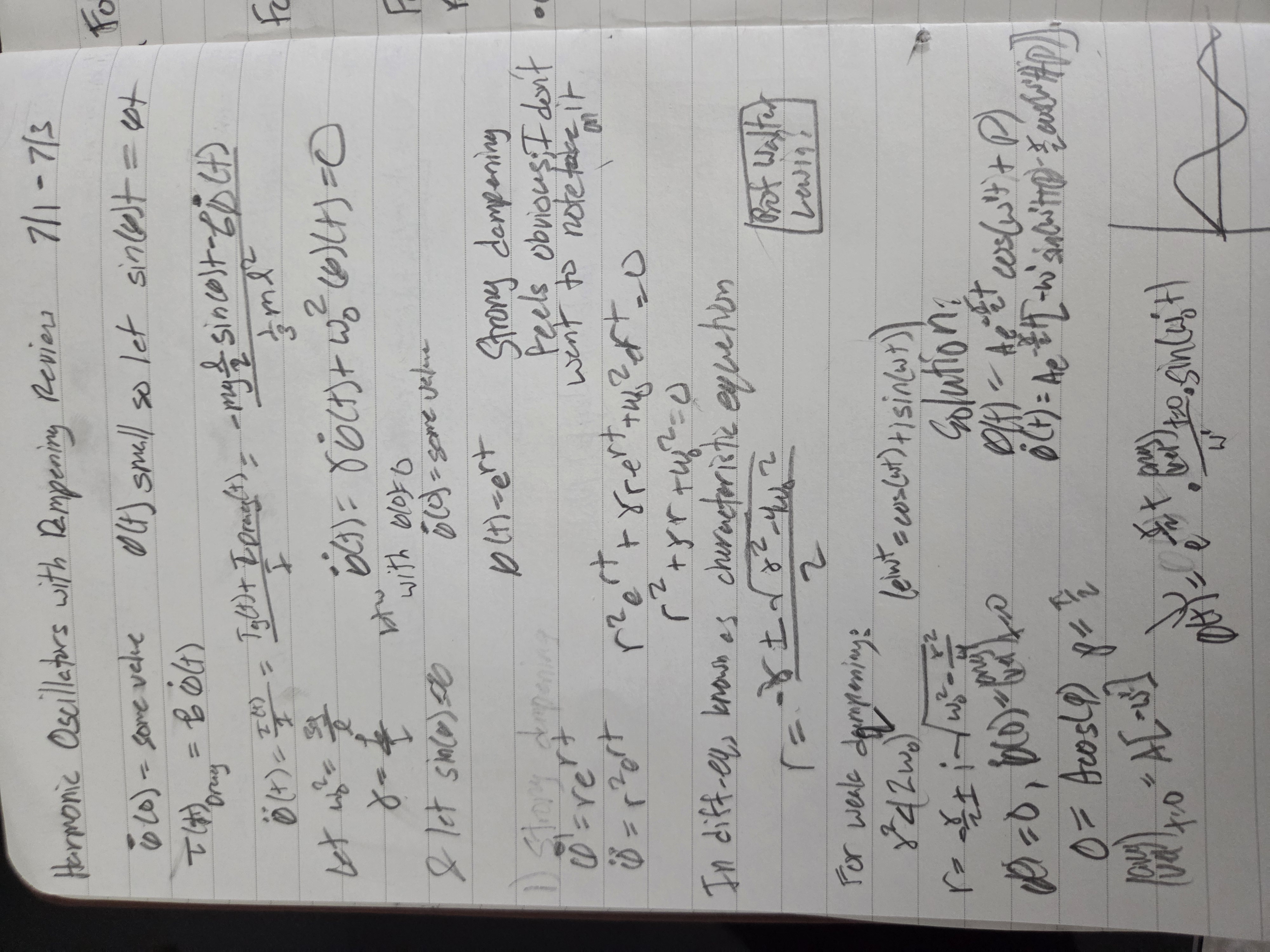 Handwritten damping review page 1